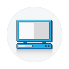 Laptop Icon  blue flat color
