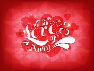 Happy Valentine Day Love You Party cover vector