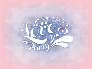 Happy Valentine Day Love You Partybackground, pastel color design