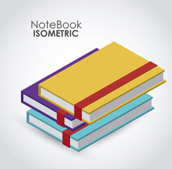 isometric notebook icon design 