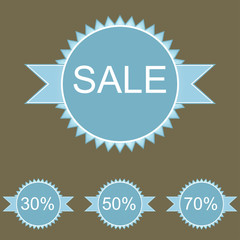 Big tags with Sale 10 - 90 percent text
