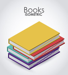 isometric books  icon design 