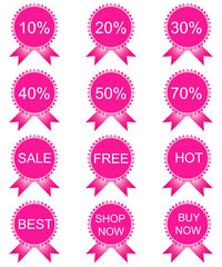 Sale red tags with sale various percent