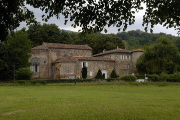 Fototapeta na wymiar Abbey of Combelongue, Midi Pyrenees, Ariege, France,