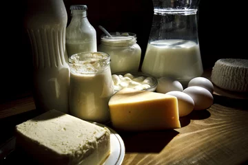 Abwaschbare Fototapete Milchprodukte Dairy products