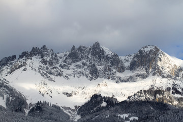 Fototapeta na wymiar Winter wonderland - Wilder Kaiser near Kitzbühel