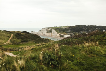 Fototapeta na wymiar Famous panorama Etretat, La Manche
