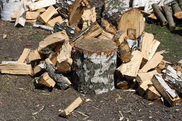The wood chopping.