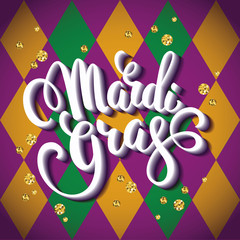 Mardi Gras. Lettering design.