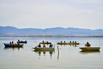 Fishermen in the lake