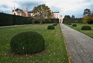 Castel Lednice I., park, garden, editorial photo