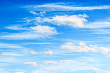 Fantastic soft white clouds against blue sky