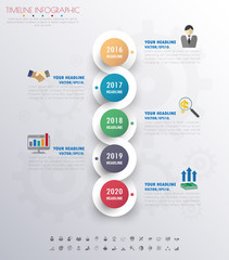 timeline infographics with icons set. vector. illustration.