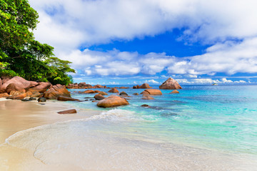 Fototapeta na wymiar Anse Lazio beach, Praslin island. The Seychelles