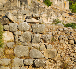  ruins stone and theatre in  antalya  arykanda turkey asia sky a