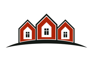 Colorful holiday houses vector illustration, home image 