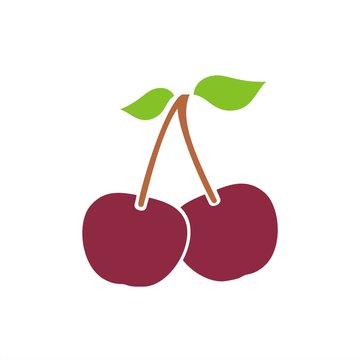 Icon cherries on white background