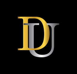 DU initial letter with gold and silver © otakzatikz