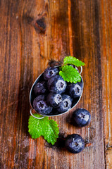 Fresh blueberries and mint