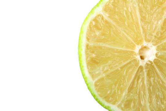 the lime slice isolated on white background