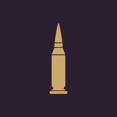The bullet icon. Weapon symbol. Flat