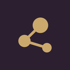 The share icon. Network symbol. Flat