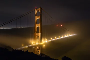 Foto op Canvas Golden Gate Foggy Night © John McGraw Photog