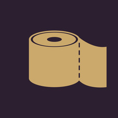 The toilet paper icon. Bathroom symbol. Flat