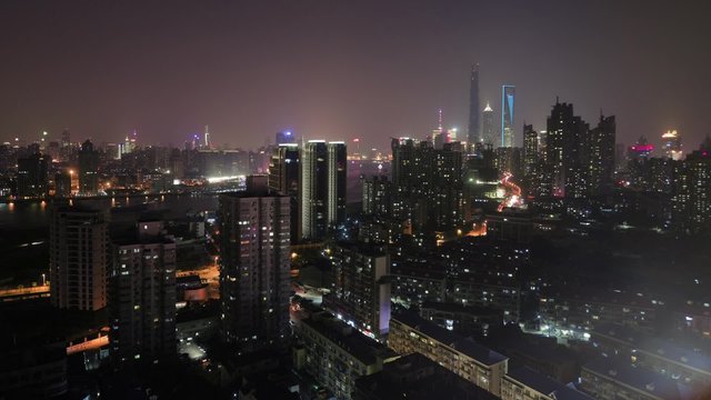 Shanghai Timelase Skyline at night