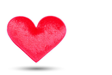 Red heart shape on white background