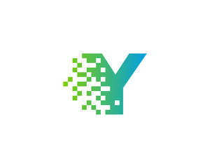 Letter Y Pixel Motion Logo Design Template