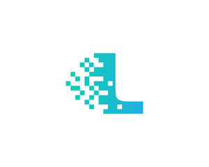 Obraz premium Letter L Pixel Motion Logo Design Template
