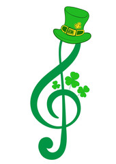 Treble clef of a St. Patrick's Day
