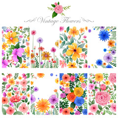Watercolor floral background for designing purpose