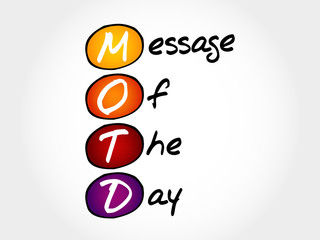 MOTD - Message Of The Day, acronym business concept