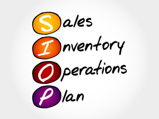 SIOP - Sales Inventory Operations Plan, acronym business concept