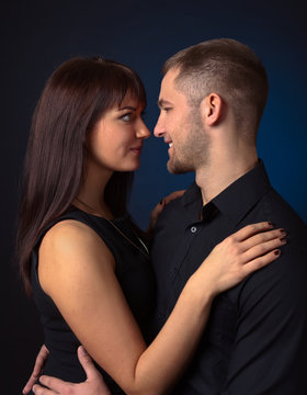  couple on black background