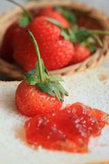 Strawberry jam fresh fruits