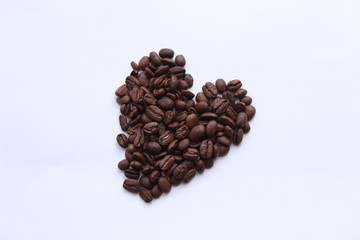Coffee beans and valentine 