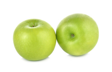 Green apple on white background