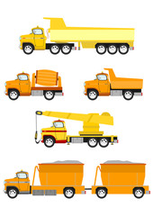 Cartoon construction truck on the white background. Vector