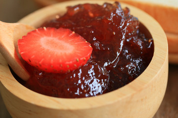 Strawberry jam fresh fruits