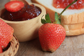 Strawberry jam fresh fruits
