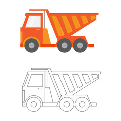 Car ,construction Machinery, vector illustration flat icon in co