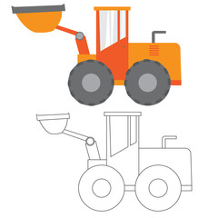 Car ,construction Machinery, vector illustration flat icon in co