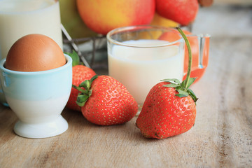 Fresh milk with fruit