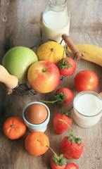 Fresh milk with fruit