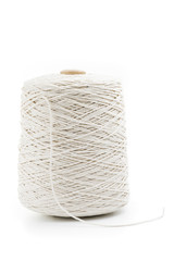 roll of white rope isolated on white background