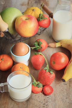 Fresh milk with fruit