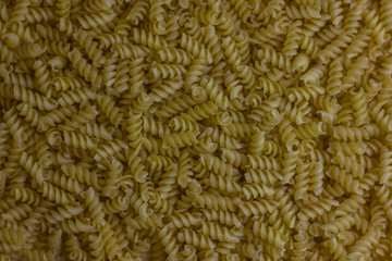 Closeup of Uncooked Italian Spiral Pasta
